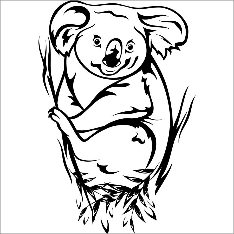 Koala Coloring Page for Adults
