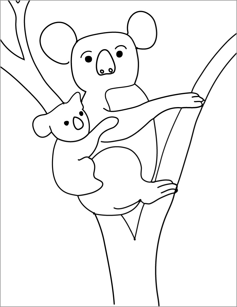Koala Coloring Page for Kids