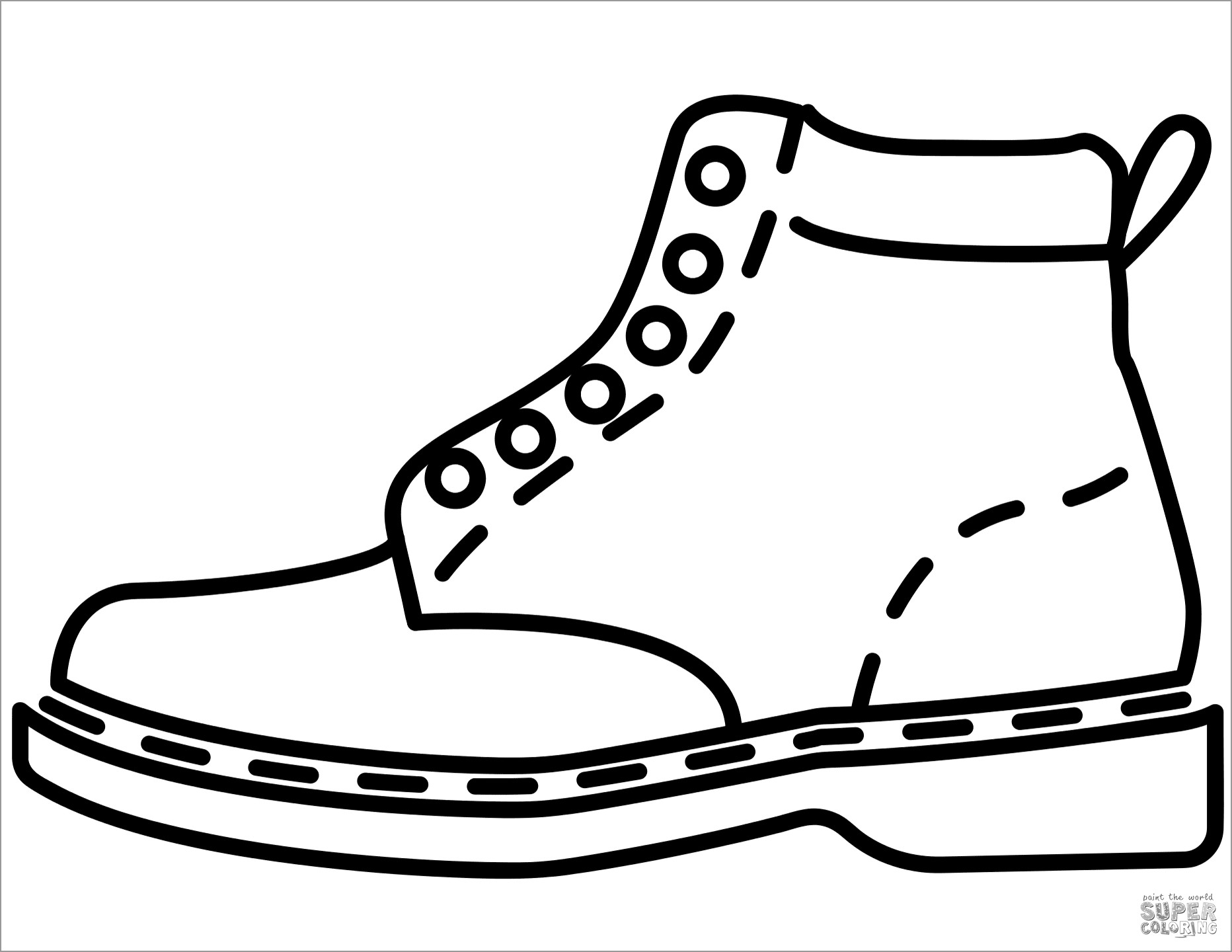 Leather Boot Coloring Page