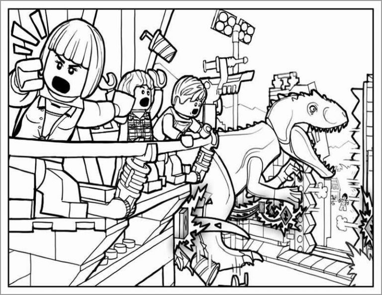 Jurassic World Lego Dinosaurs Coloring Page - ColoringBay