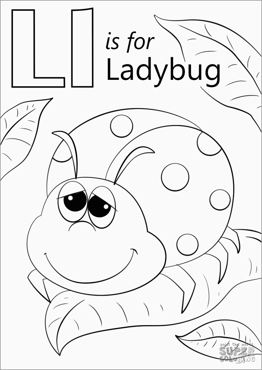 Letter L is for Ladybug Coloring Page