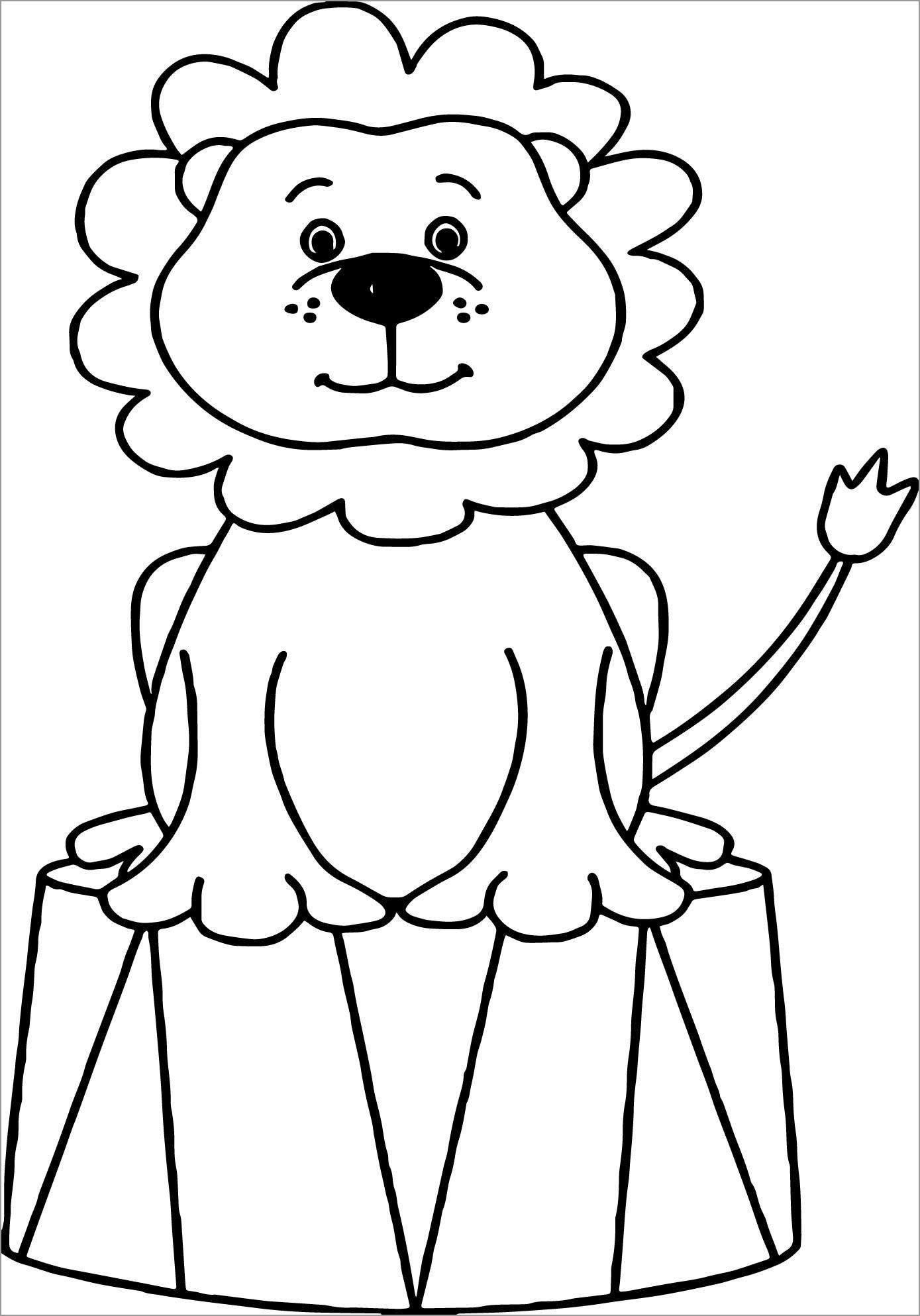Lion Circus Animals Coloring Pages