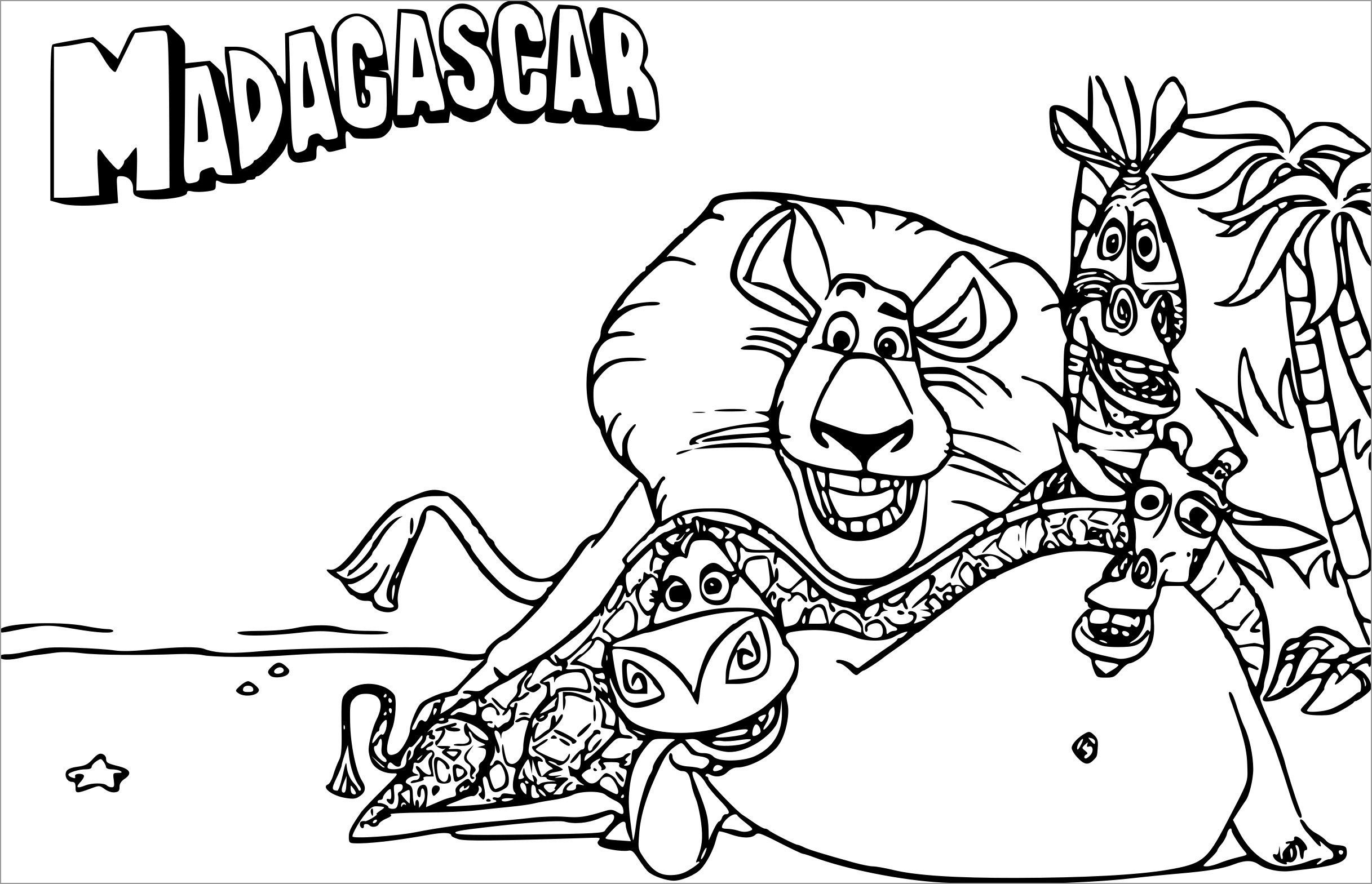 Madagascar Animals Coloring Page to Print