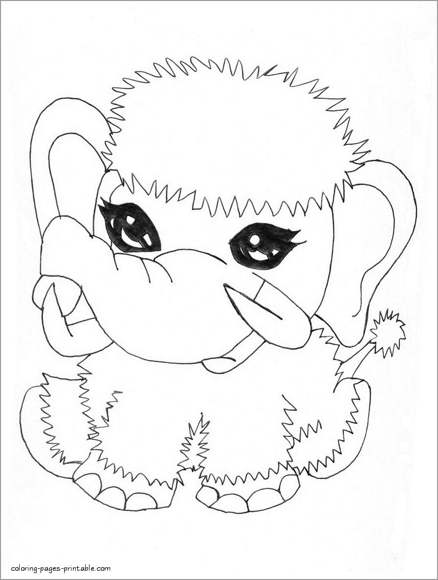 Mammoth Baby Coloring Page