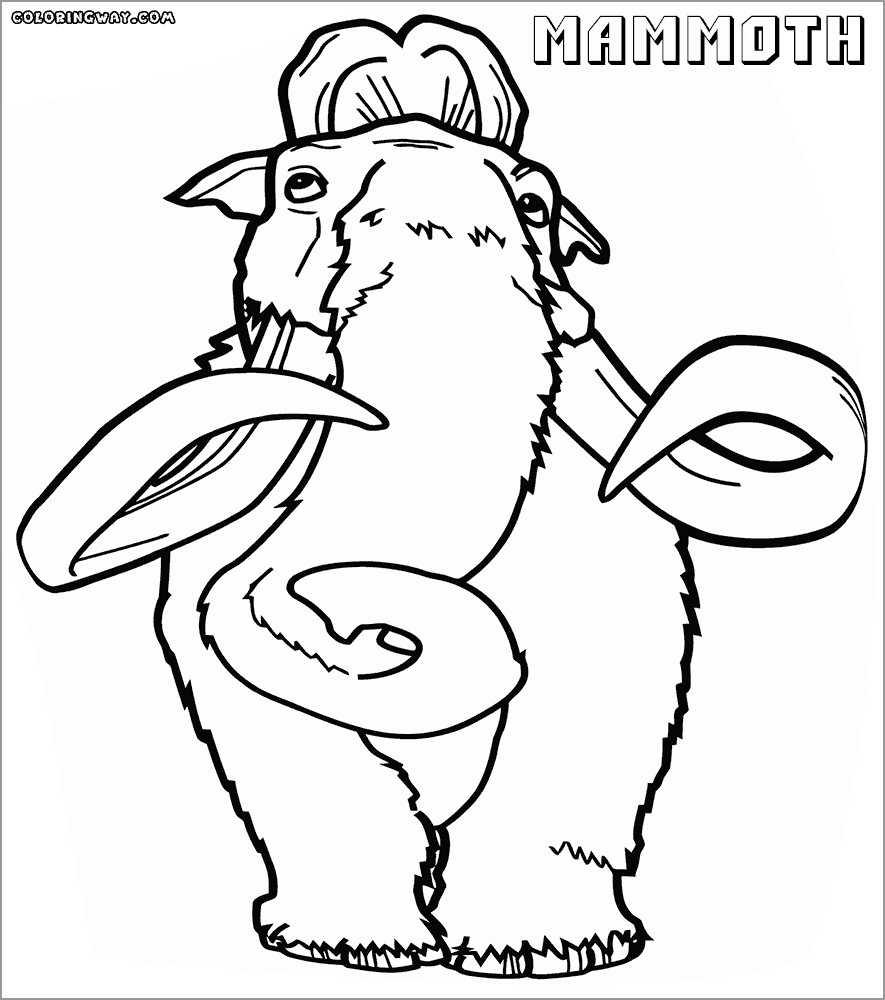 Mammoth Coloring Page for Kids