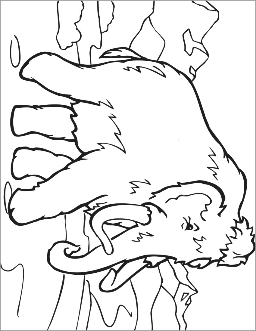 Mammoth Coloring Page for Kids