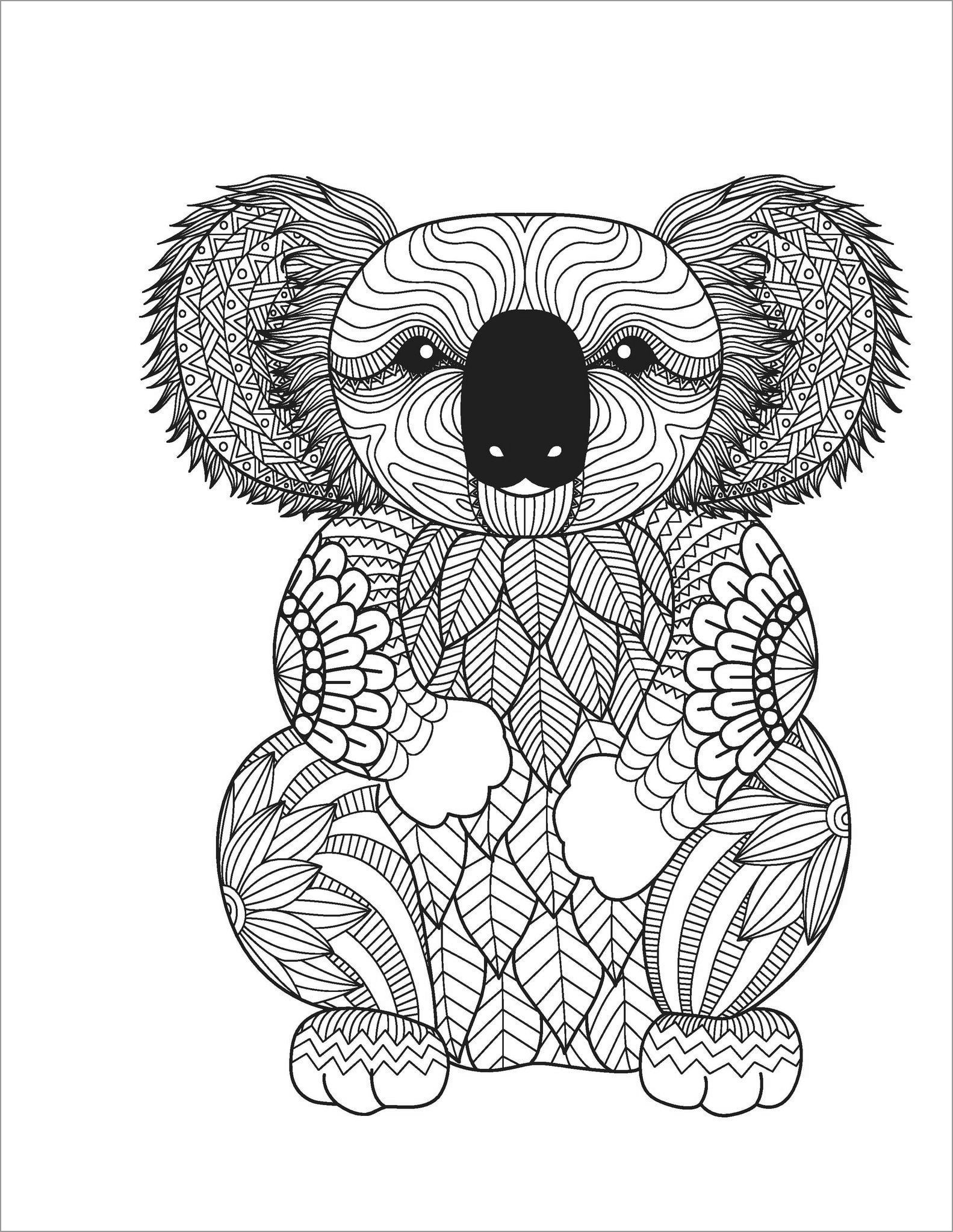 Mandala Koala Bear Coloring Pages   ColoringBay