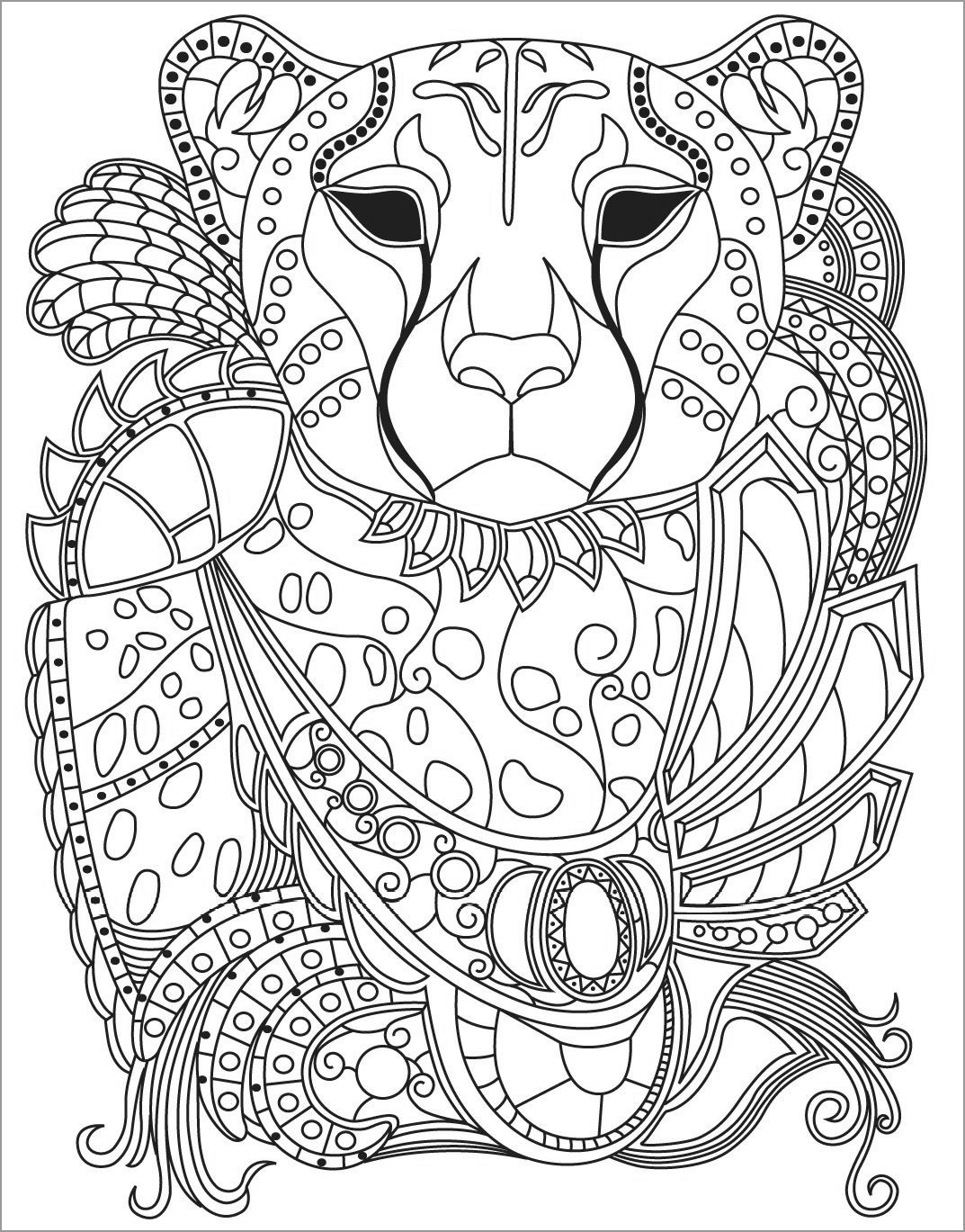 Mandala Leopard Coloring Pages