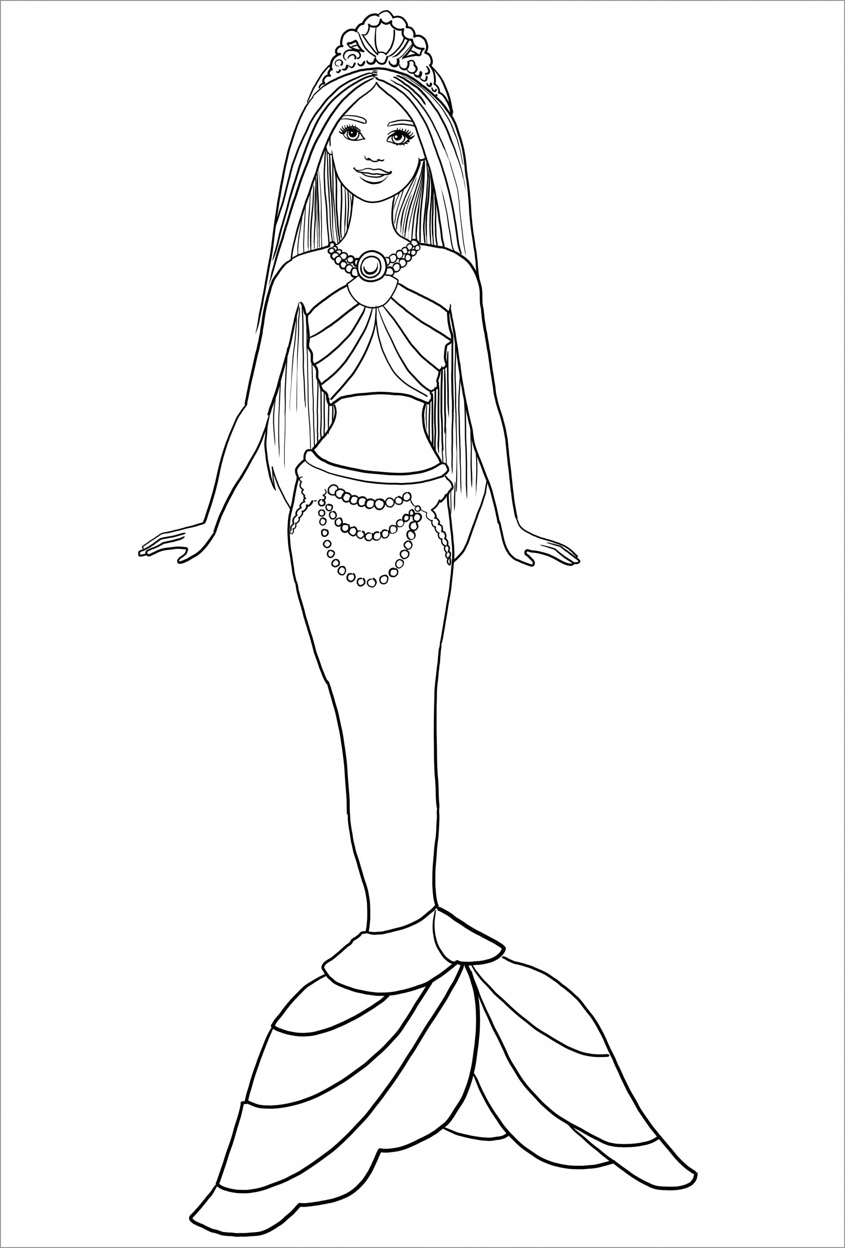 Mermaid Barbie Coloring Page   ColoringBay