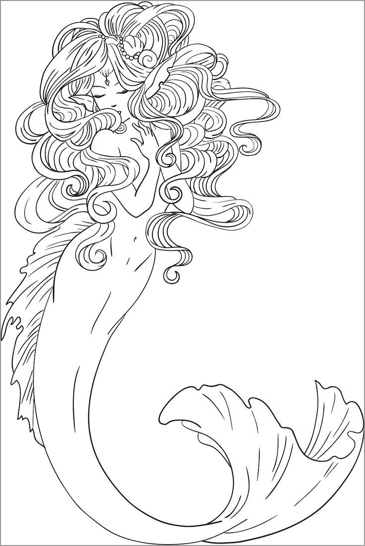 Mermaid Hair Coloring Page