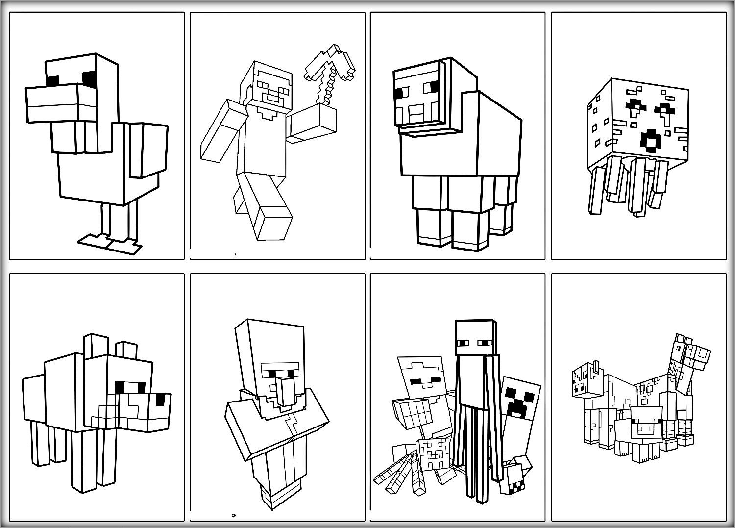 Minecraft Coloring Pages Animals   ColoringBay