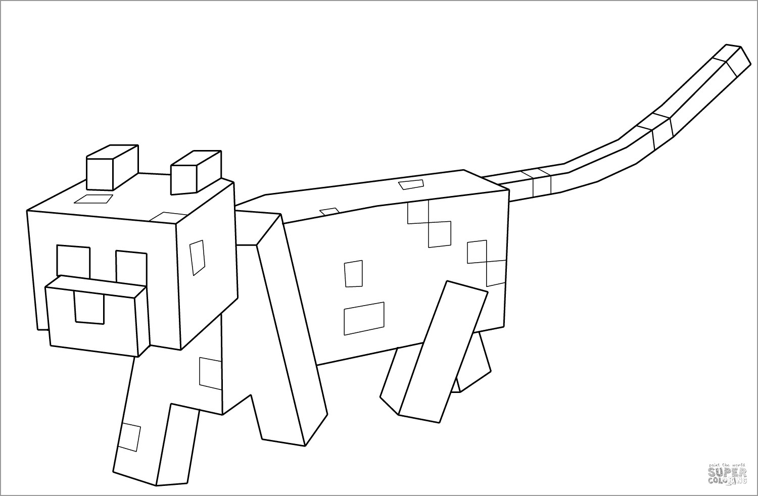 Minecraft Coloring Pages Cat