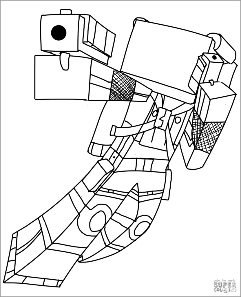 Minecraft Coloring Pages Herobrine