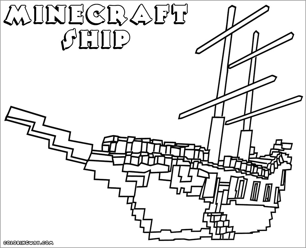 Minecraft Ship Coloring Page