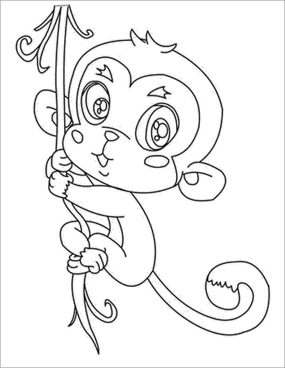Monkey Coloring Pages Easy
