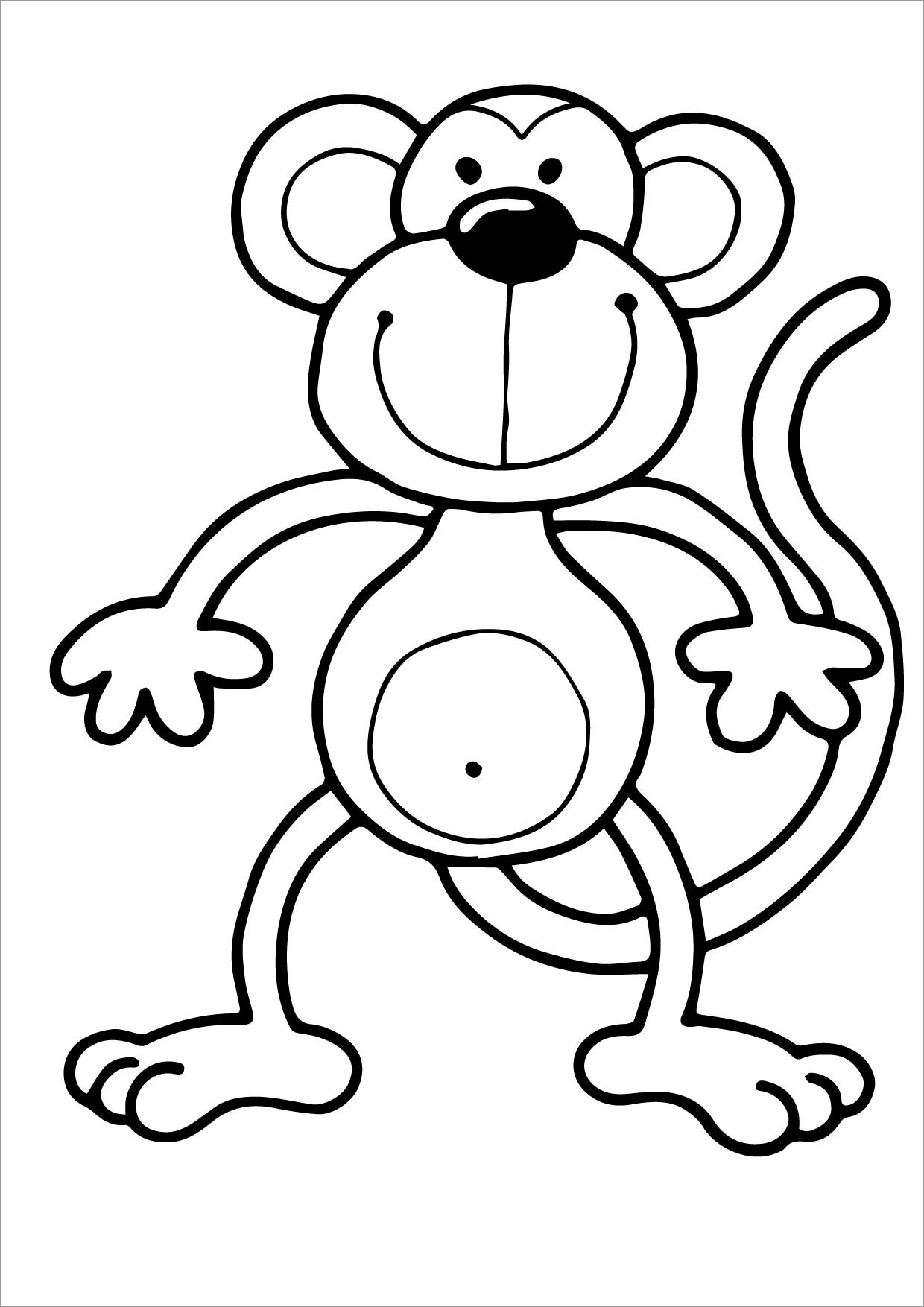 Monkey Coloring Pages for Preschoolers