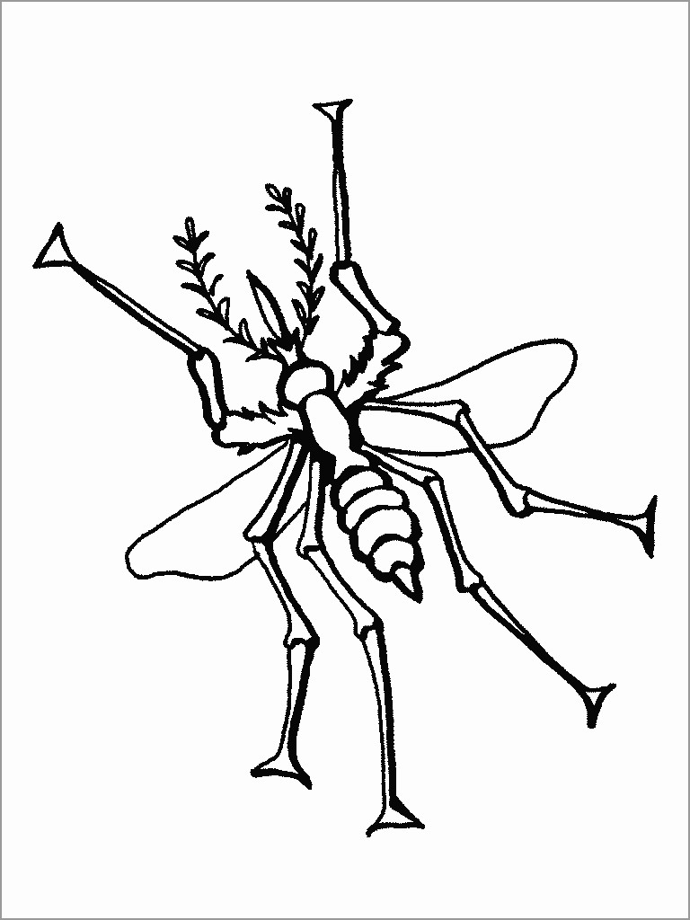 Mosquito Coloring Page to Print