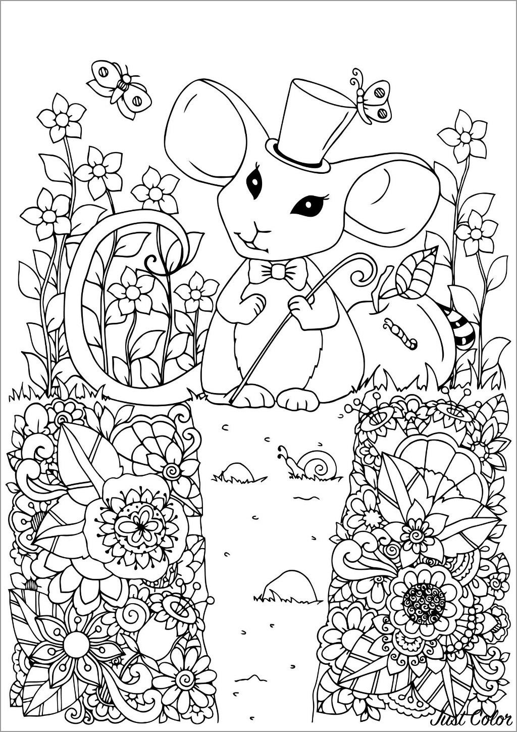 Mouse Coloring Page for Adult