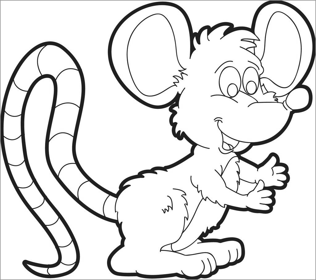 Mouse Coloring Page for Preschool