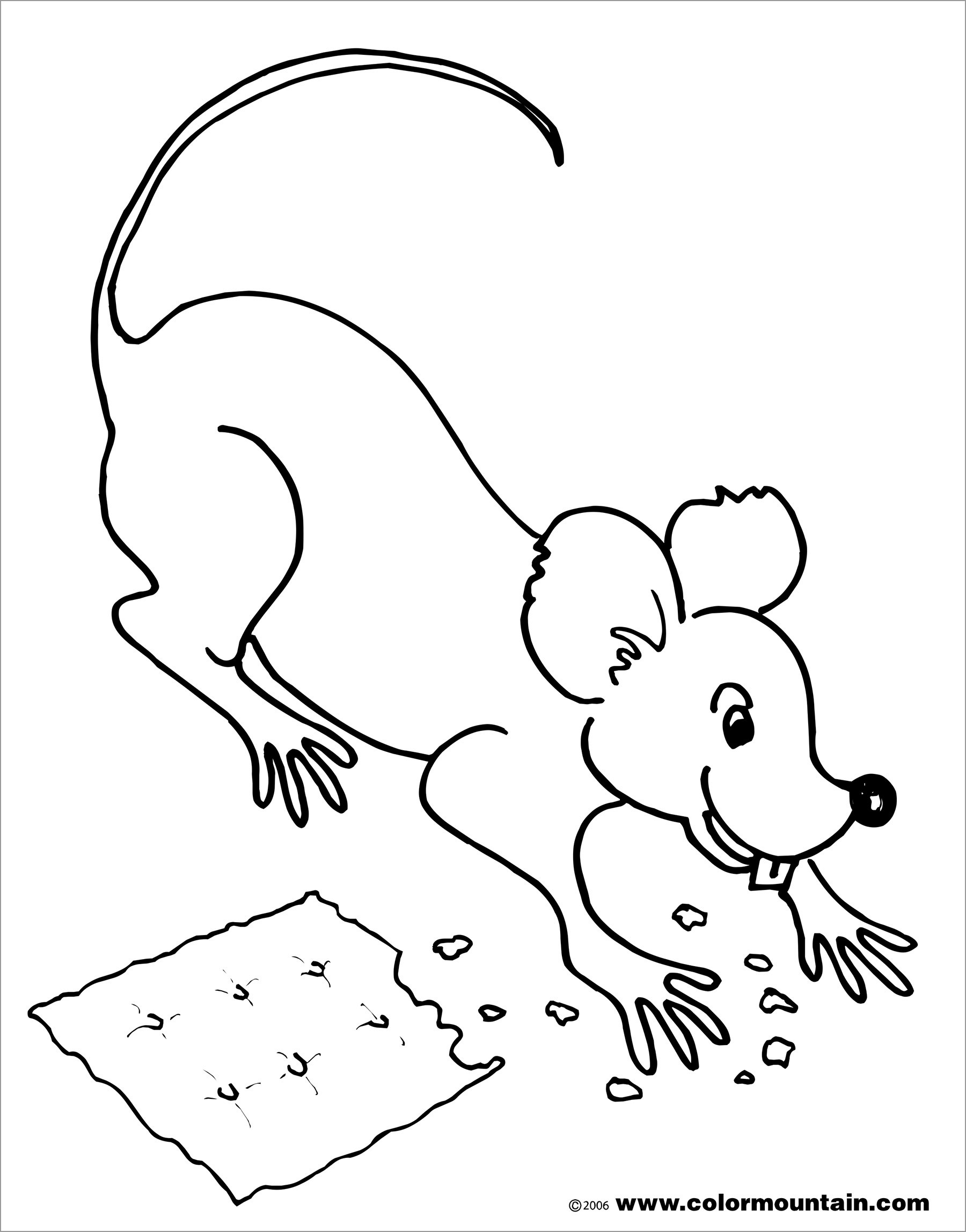 Mouse Eat Cracker Coloring Page