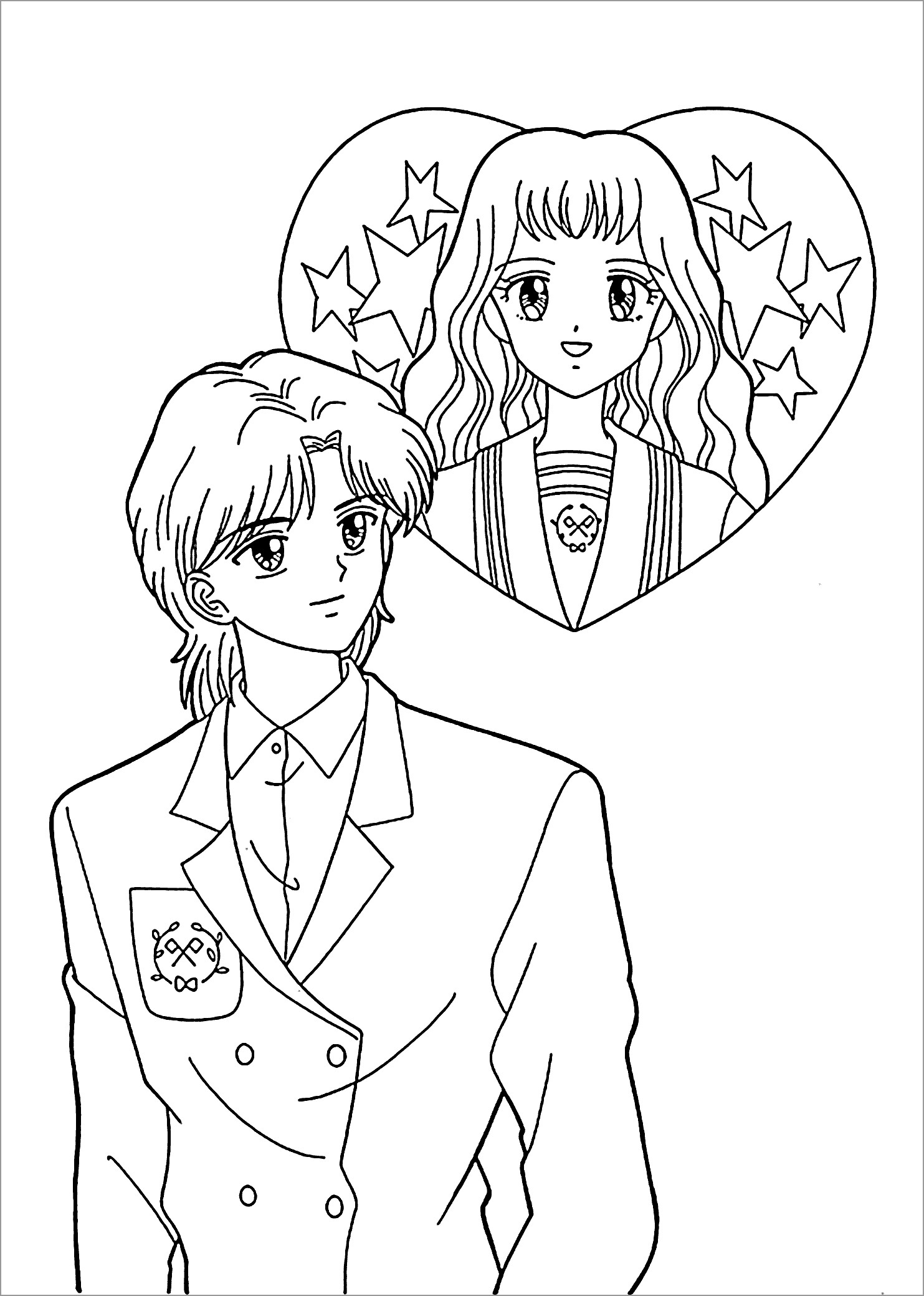 New Boy and Girl Love Coloring Page   ColoringBay