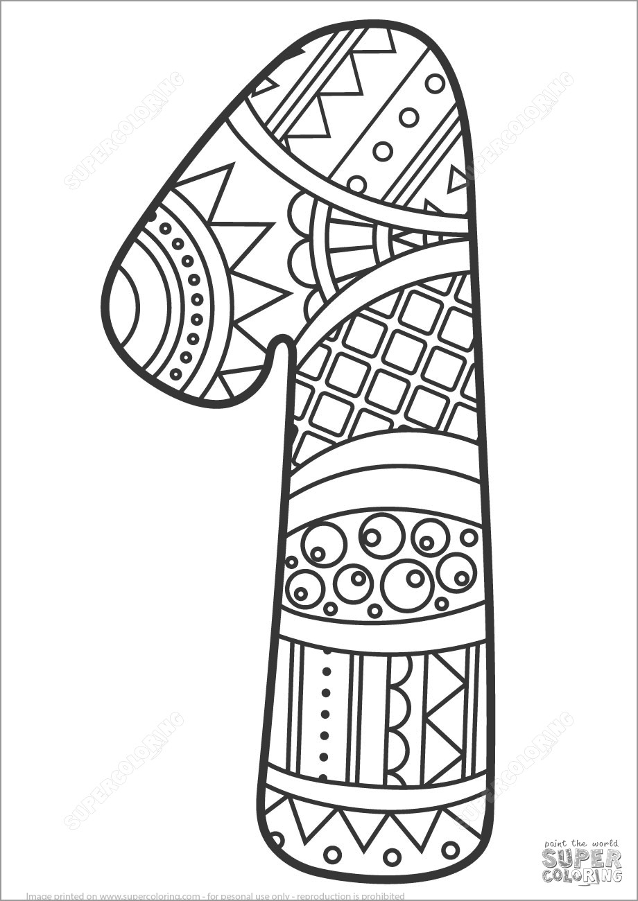 Number 1 Coloring Pages - ColoringBay