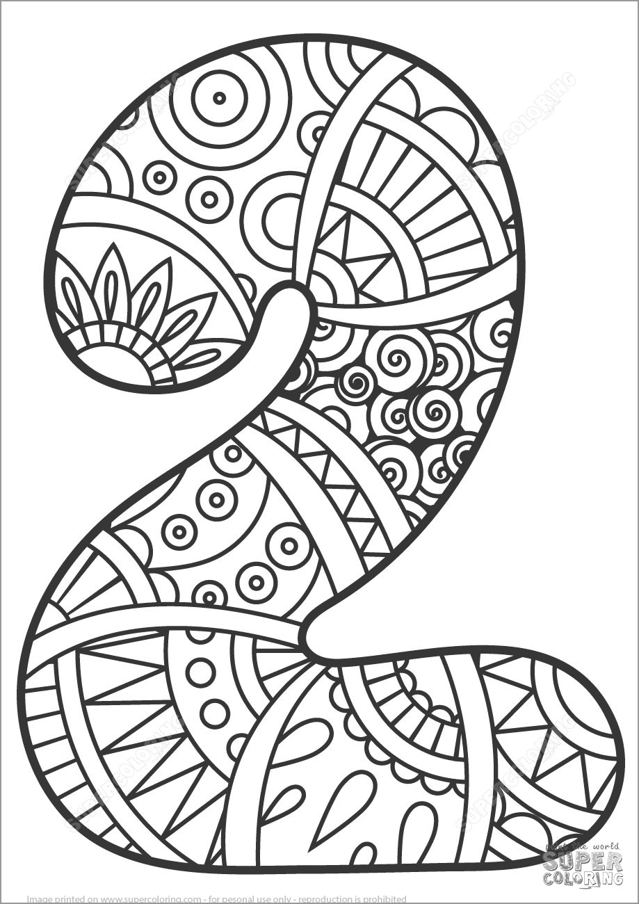 Number 2 Mandala Coloring Page