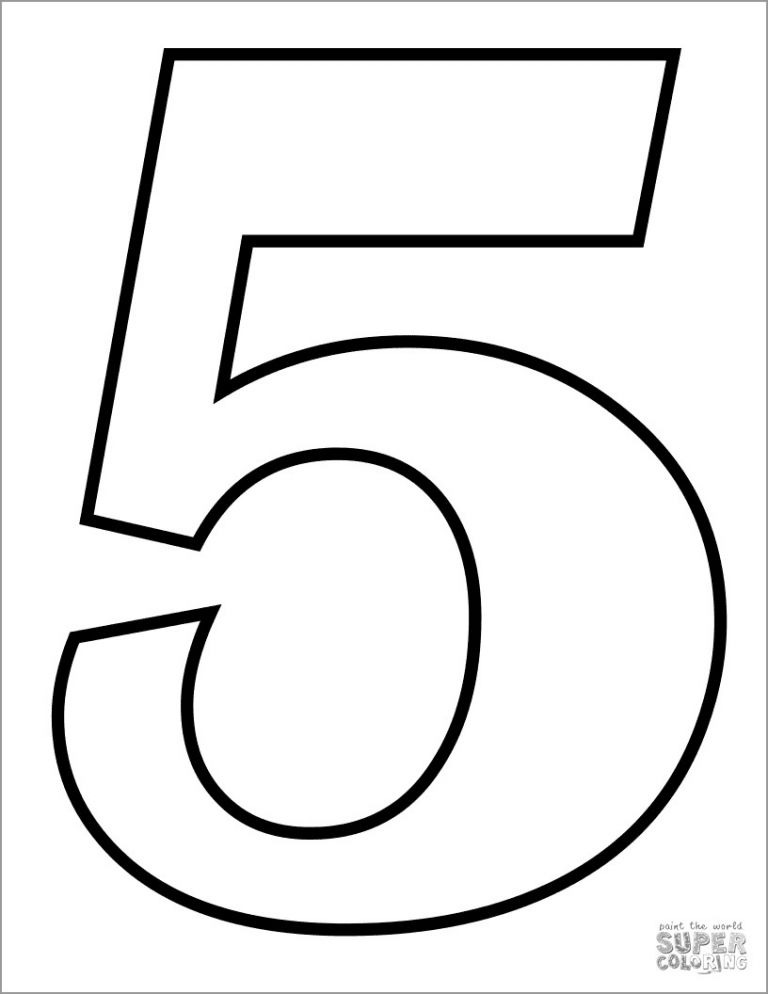 Number 5 Coloring Page For Kids ColoringBay