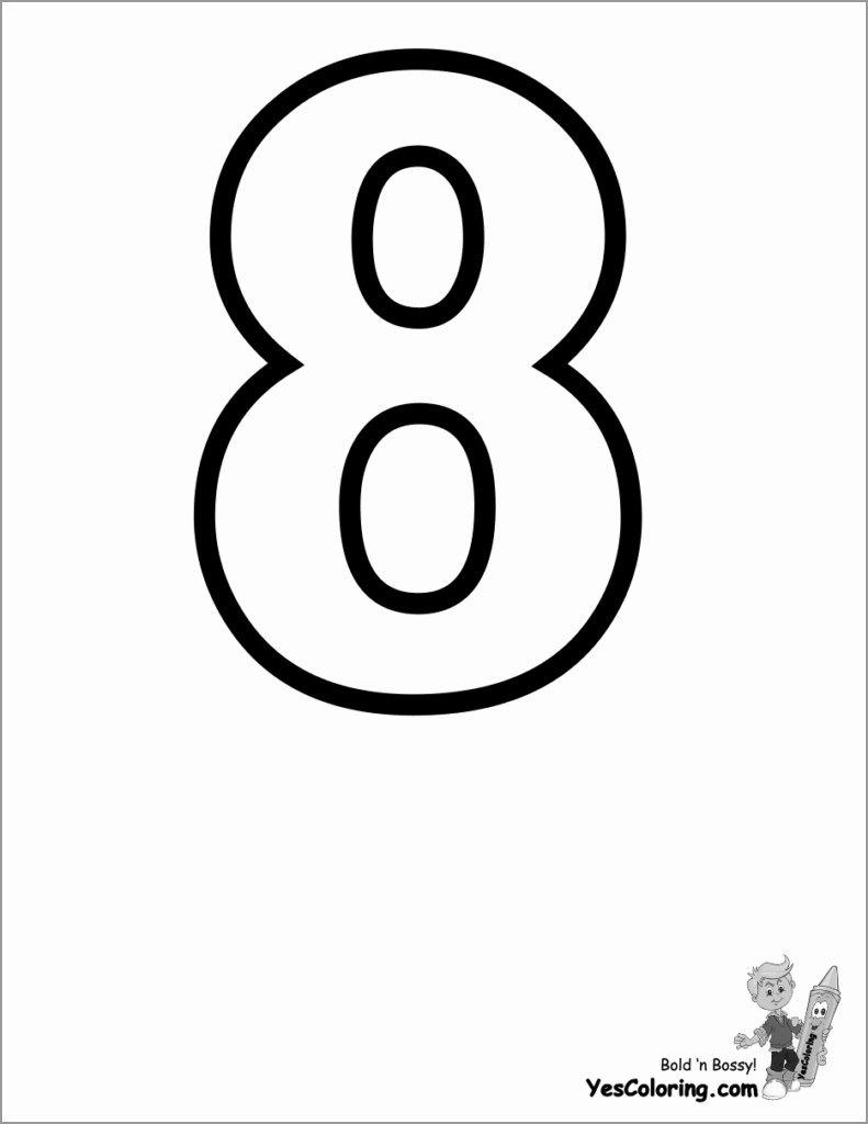 Number 8 Coloring Pages for Kids