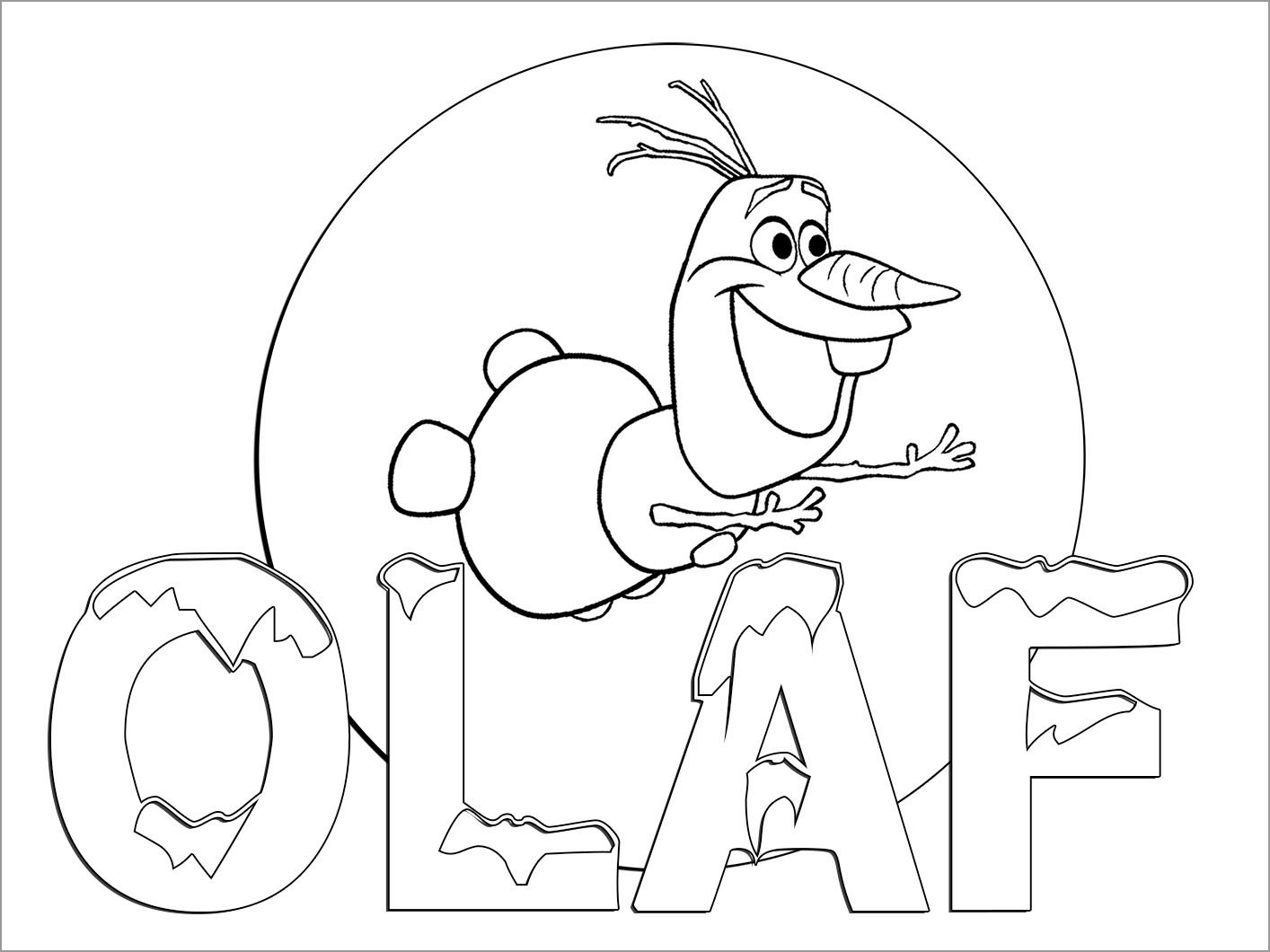 Olaf Frozen Coloring Page   ColoringBay