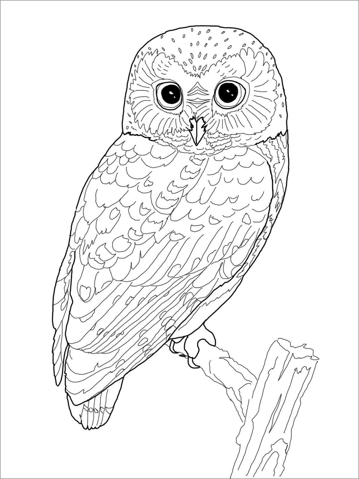 Owl Coloring Page for Adults