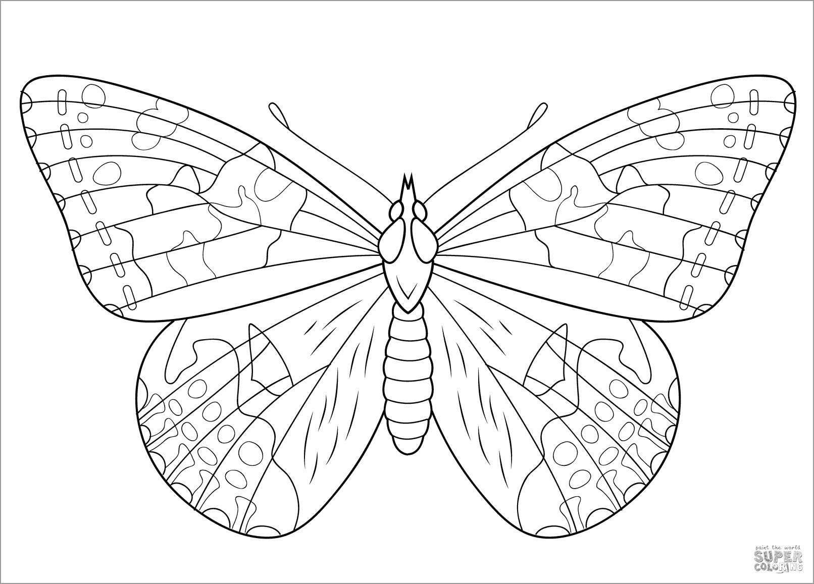 Painted Lady butterfly Coloring Page