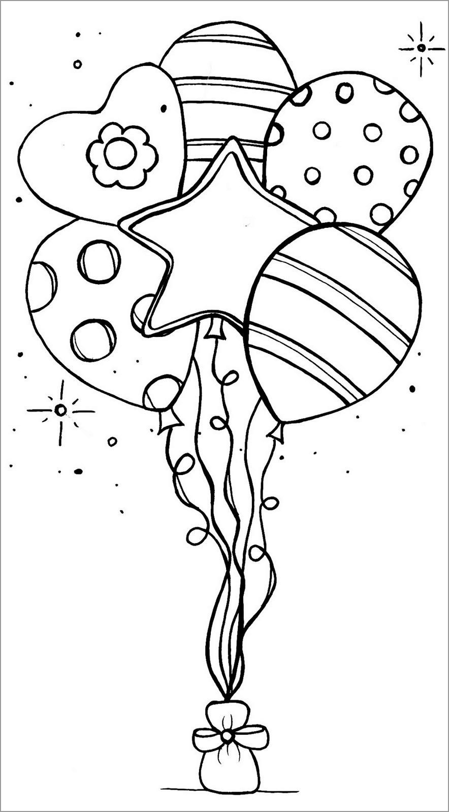 Free Printable Birthday Balloon Coloring Pages