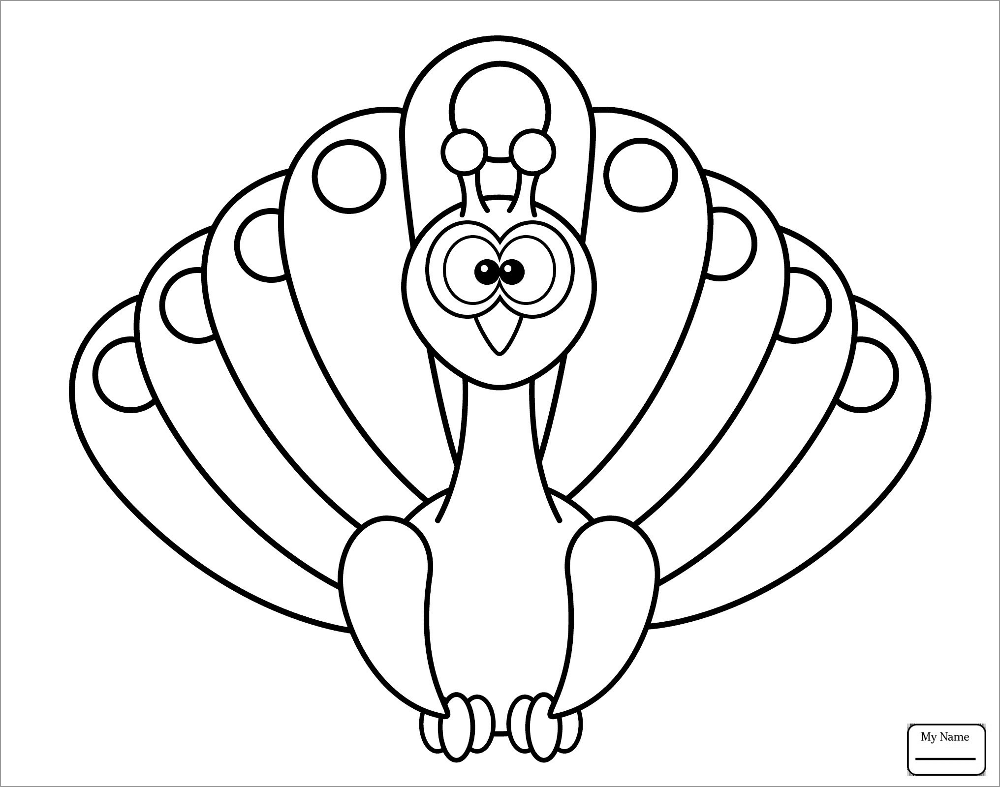 Peacock Coloring Page for Kids