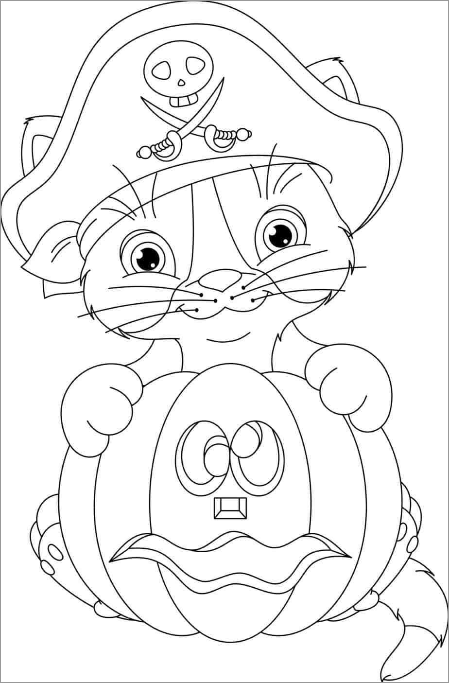 Pirate Baby Kitten Coloring Page