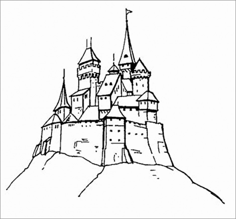 Princess Elsa Castle Coloring Page