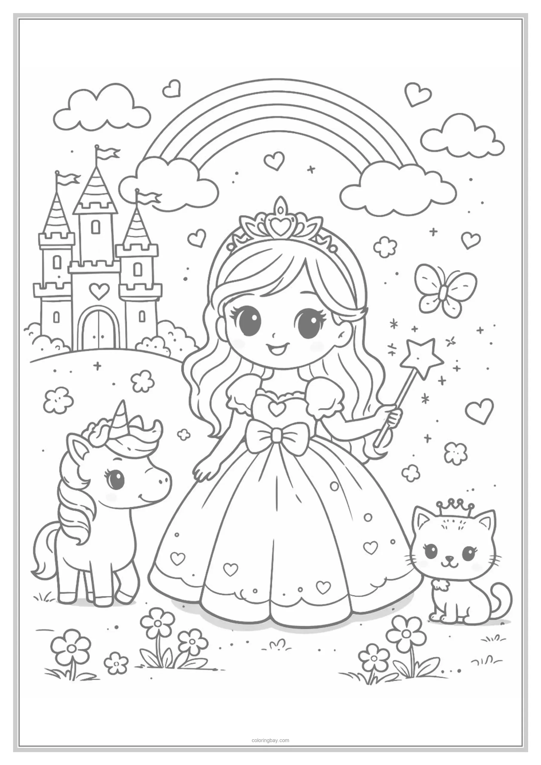 princess unicorn coloring page for kids princess unicorn coloring page for kids
