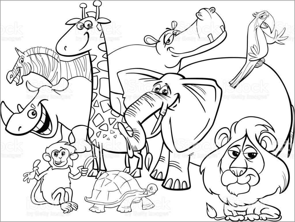 Printable African Animals Coloring Page   ColoringBay