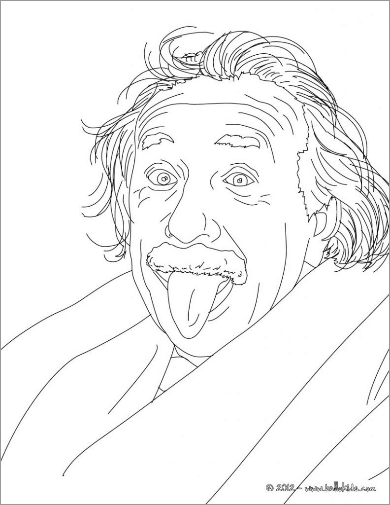 Printable Albert Einstein Coloring Page