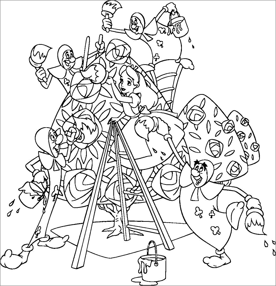 Printable Alice In Wonderland Coloring Page for Kids