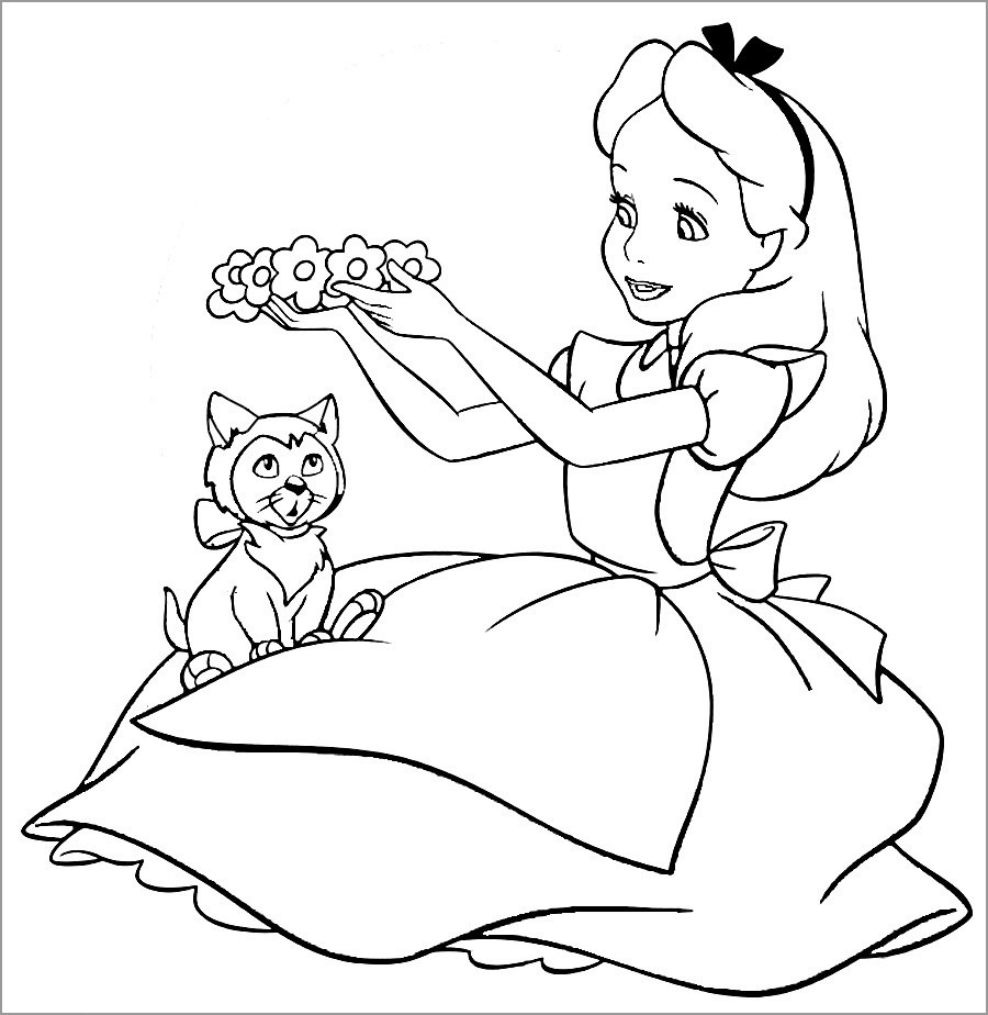 Printable Alice In Wonderland Coloring Page - ColoringBay