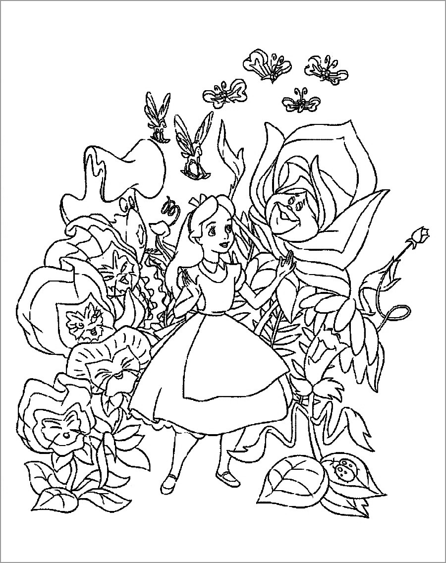Printable Alice In Wonderland Coloring Pages for Adults   ColoringBay