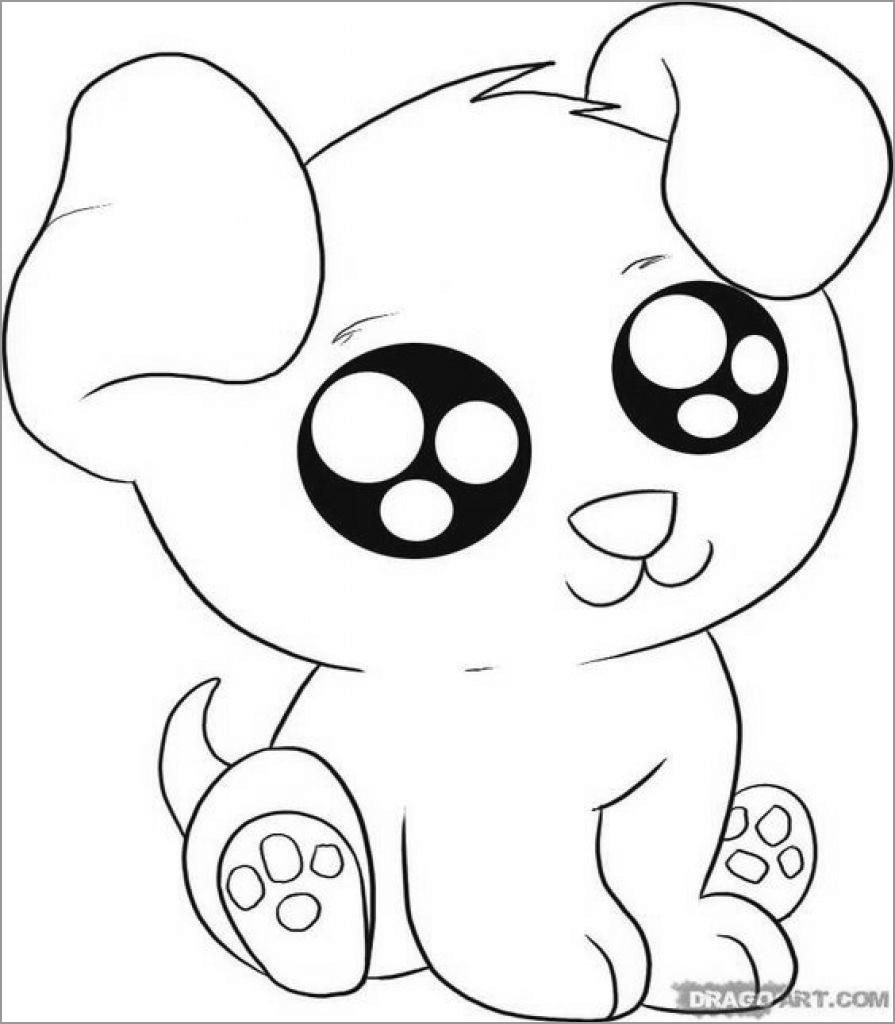 Printable Anime Puppies Coloring Page