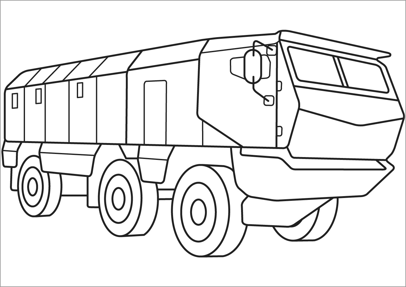 Printable Army Vehicles Coloring Page