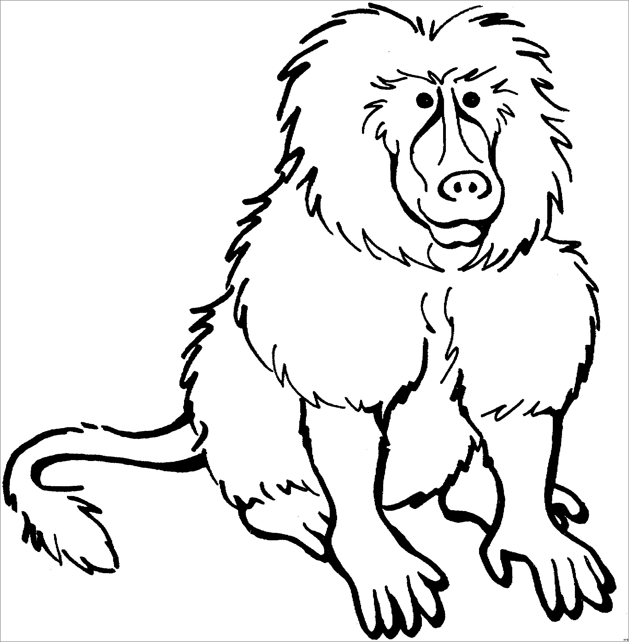 Printable Baboon Coloring Pages