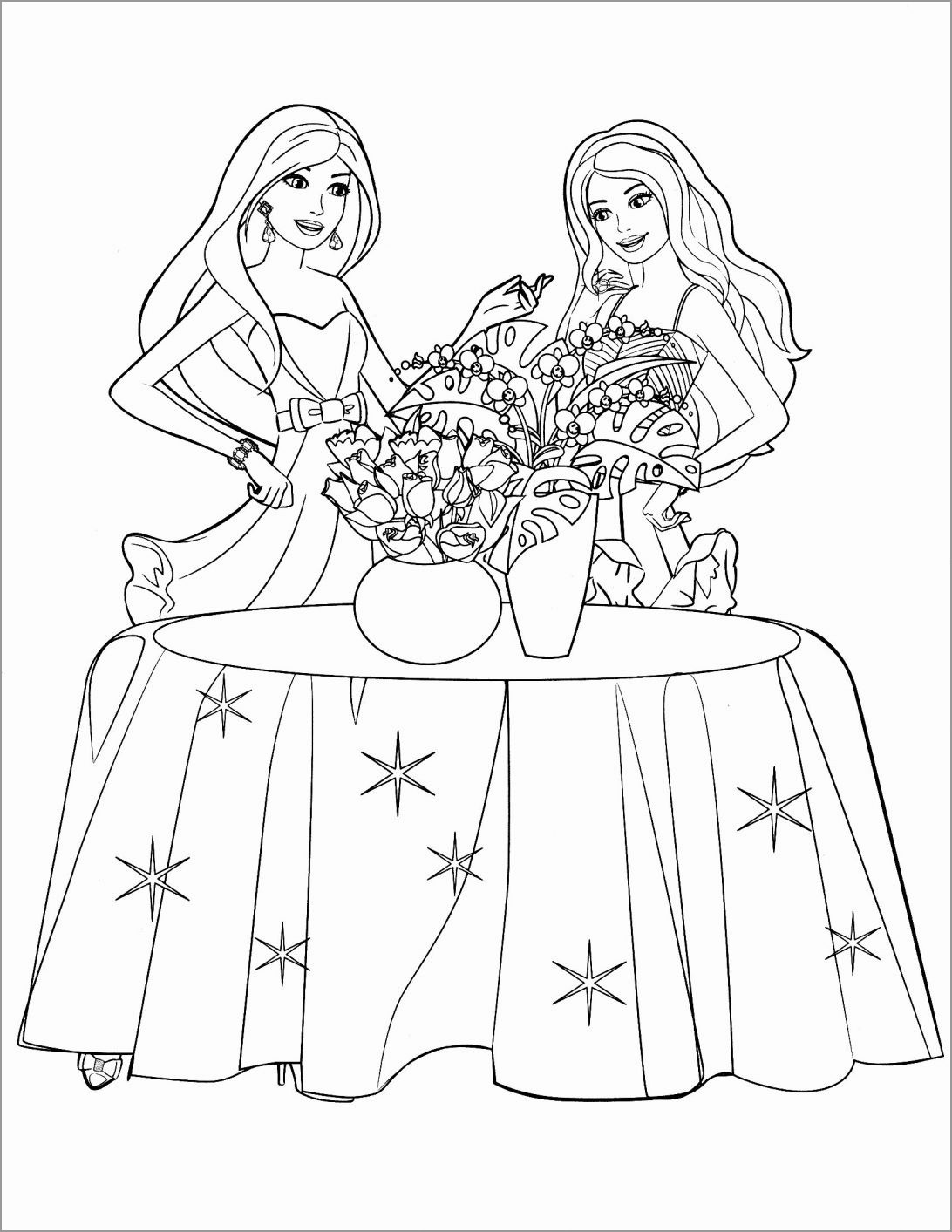 Printable Barbie Coloring Page for Adults   ColoringBay