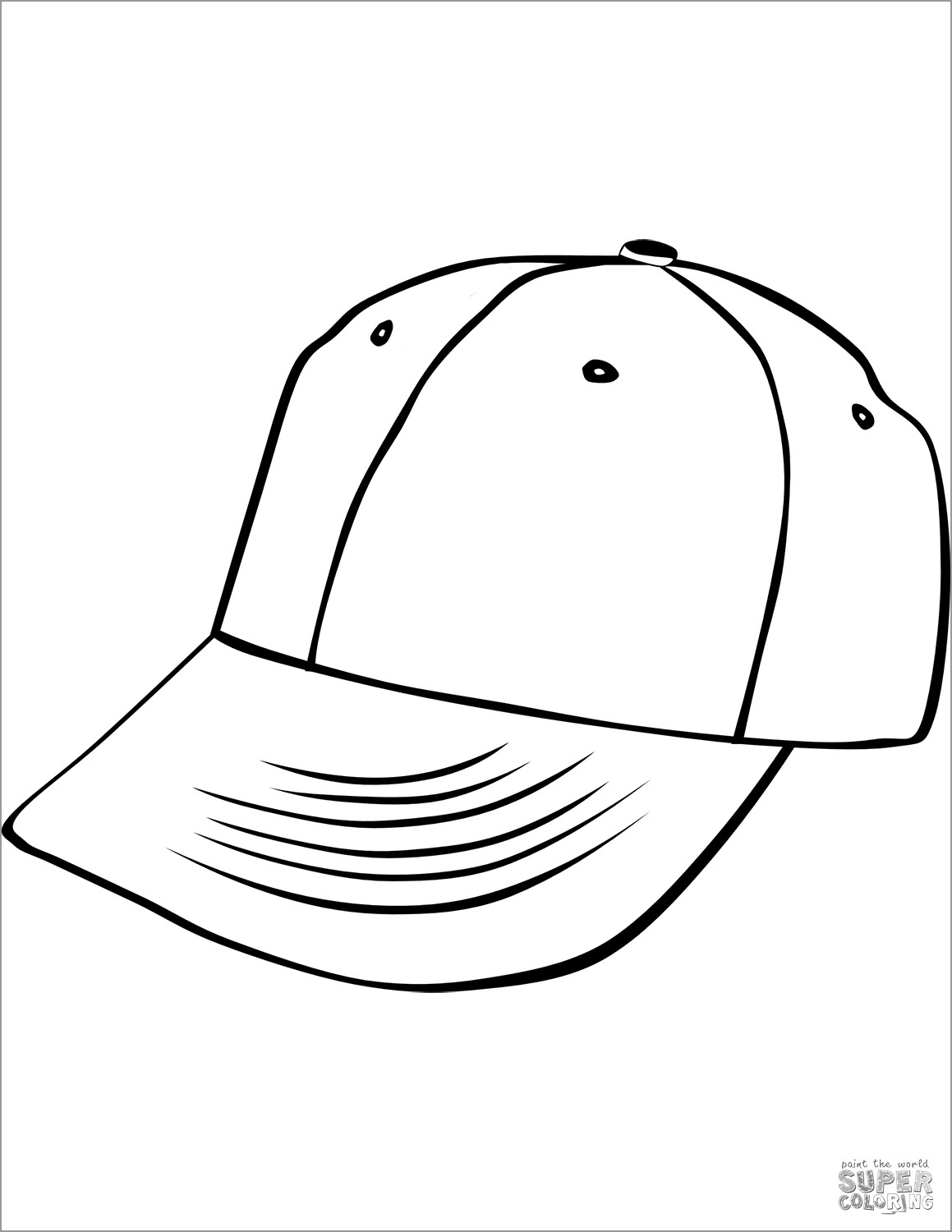 Printable Baseball Cap Coloring Page