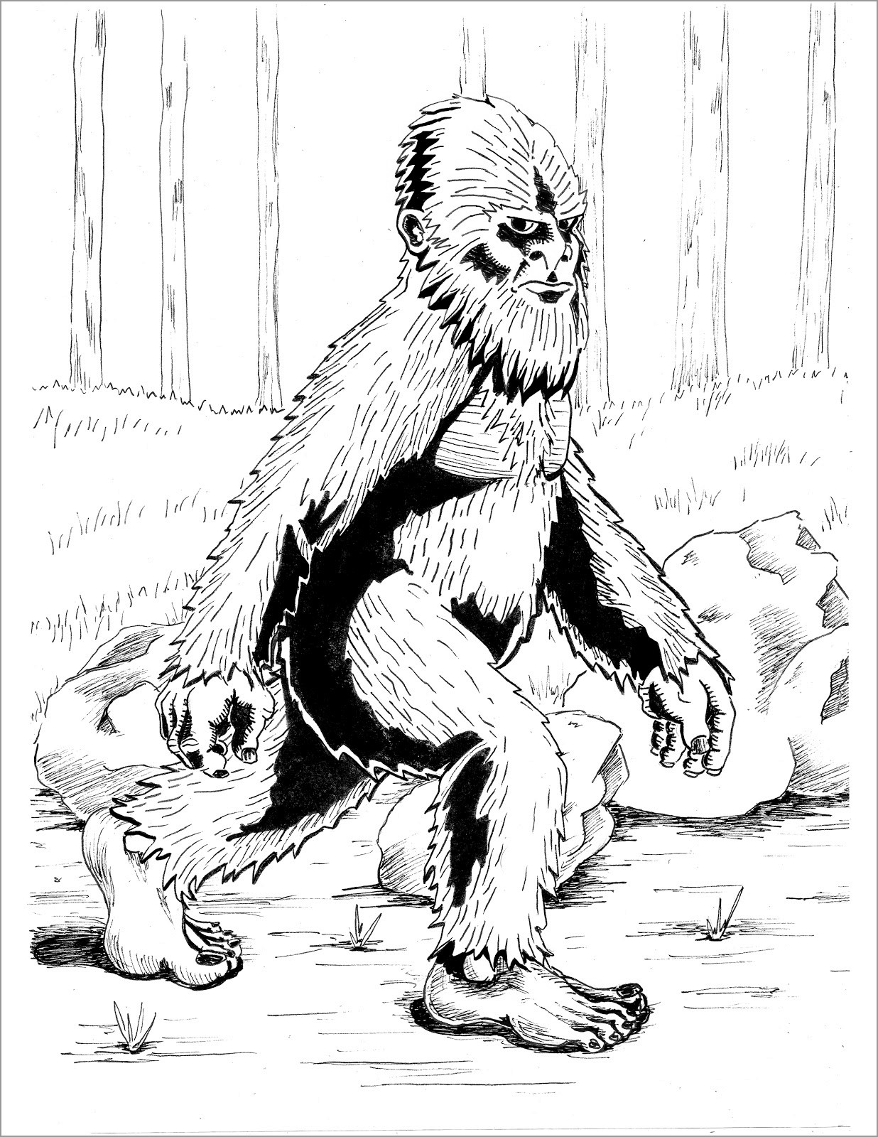 Printable Bigfoot Coloring Page