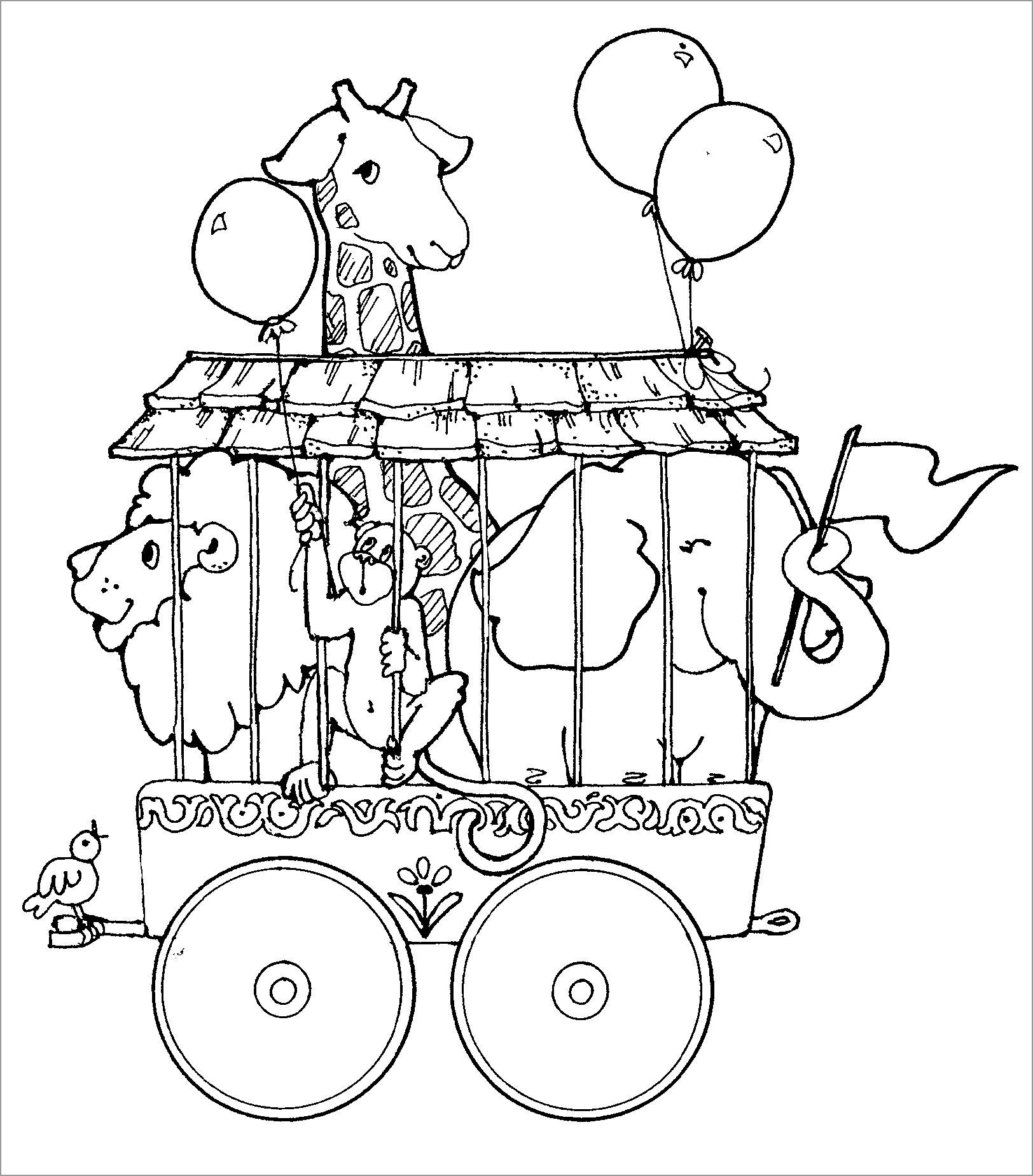 Circus Animals Coloring Pages
