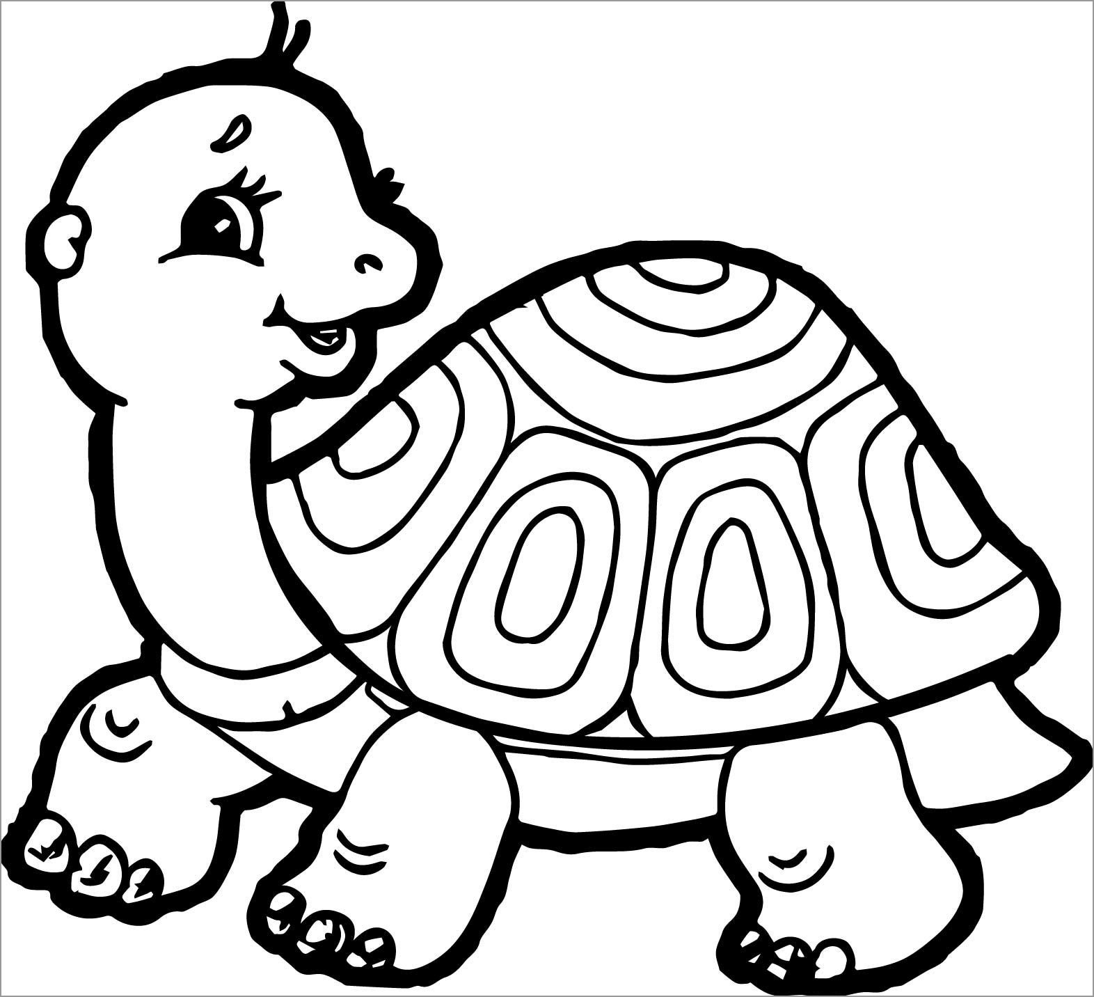 Printable Cute tortoise Coloring Pages